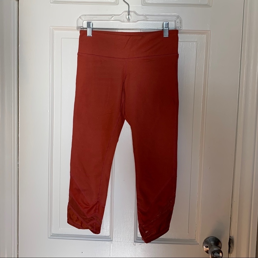 Alo Yoga Cropped Leggings Burnt Orange Sz Small